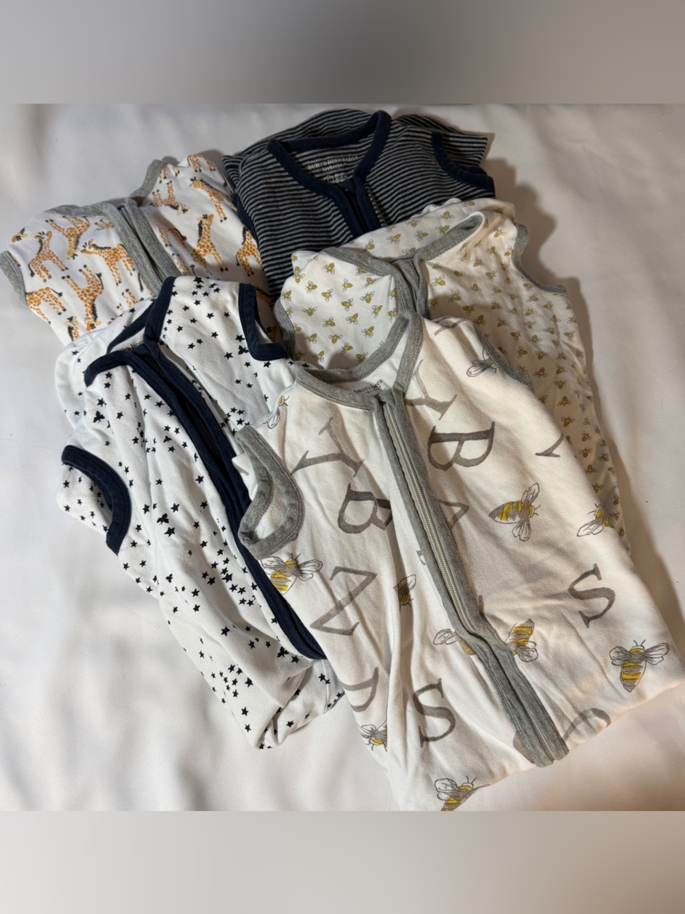 Burt’s Bees Sleeveless Zip Pajama Sleep Sacks - Bee, Star & Stripes Prints